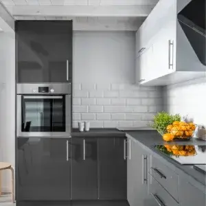 Painting kitchen cabinets gray and black