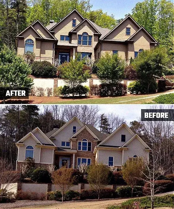 A Buckhead home exterior in its new color scheme