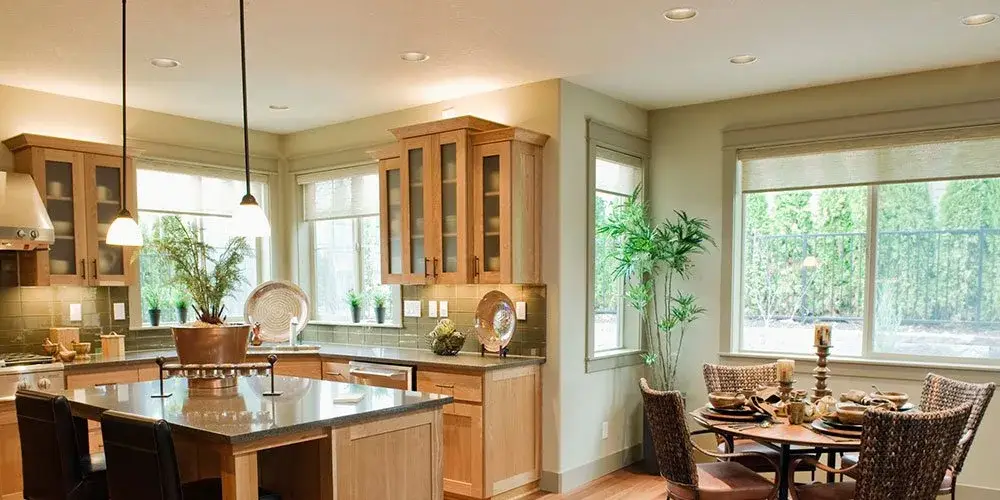 Interior Painting Light Green Kitchen and Dining Room - Cumming, GA - Kimberly Painting