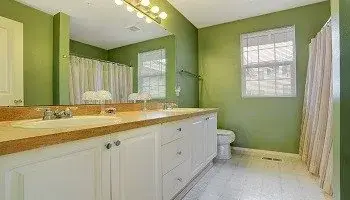 Green White Bathroom Paint Color Scheme - Cumming GA - Kimberly Interior Painting