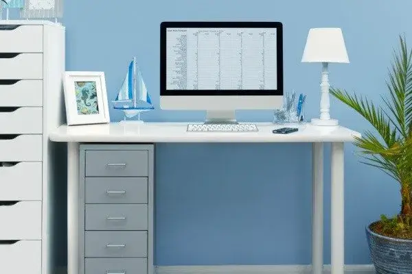 Home Office in Atlanta-Light blue-Kimberly Painting-600x400