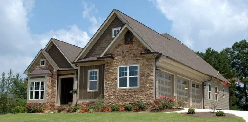 House Painting - Kimberly Painting - Cumming, GA - Neutral Exterior Paint Color Schemes - Brick and Tan with 3 Car Garage