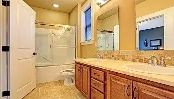 Neutral Bathroom Paint - Tan Beige White - Cumming GA - Kimberly Interior Painting