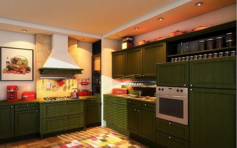 Olive Green Kitchen Cabinet Paint - Cumming, GA