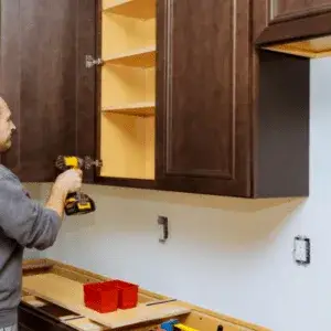 Painting Kitchen Cabinets - Removing Old Cabinet Doors - Kimberly Painting - Cumming, GA