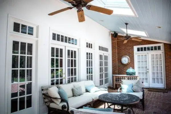 Enclosed porch with white brick in Johns Creek, GA