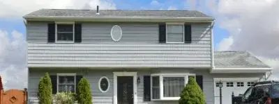 Ranch Home Exterior Painters - Gray with White Trim - Atlanta GA - Kimberly Painting 400x150