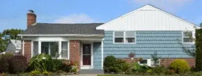 Ranch Style Home - Blue Siding with White Trim - Kimberly Painting 400x150