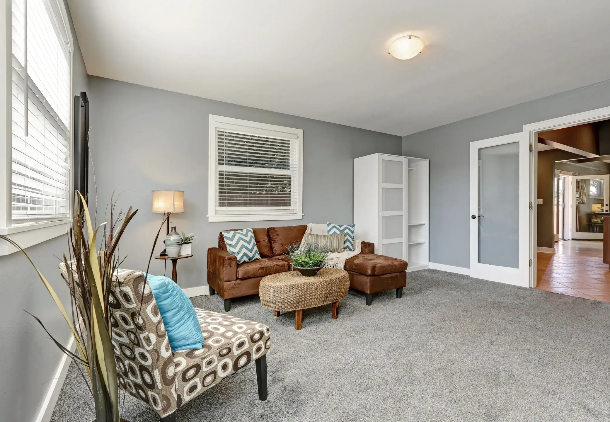 A commercial office wall in Agreeable Gray