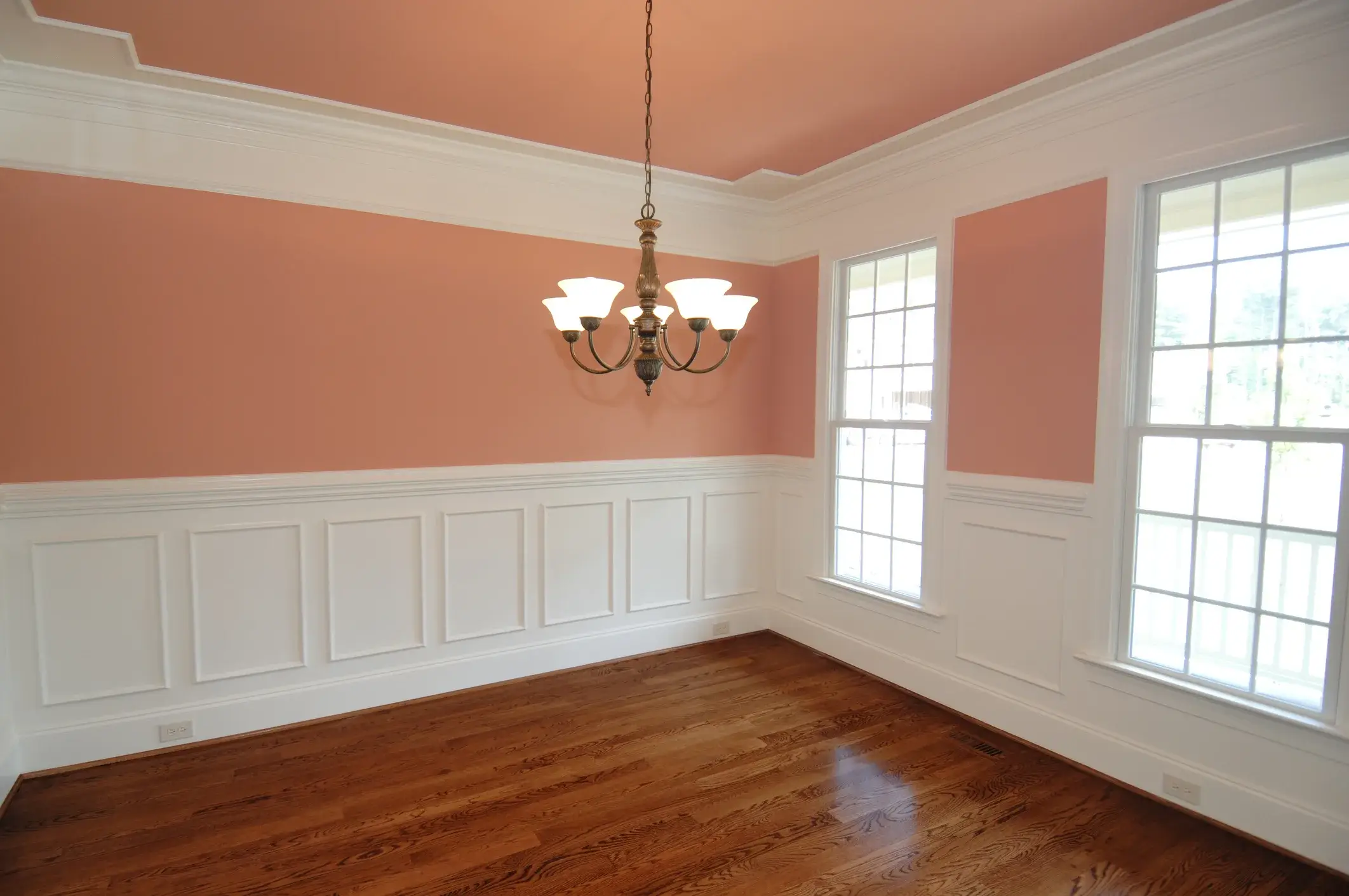 An office's warm orange interior
