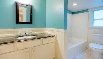 Teal Cream White Bathroom Color Ideas - Cumming GA - Kimberly Interior Painting
