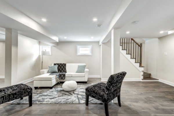 Basement Finishing, a beautiful great room in basement of Cumming GA home