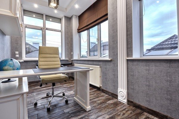 Home Office in Atlanta with productive grays 