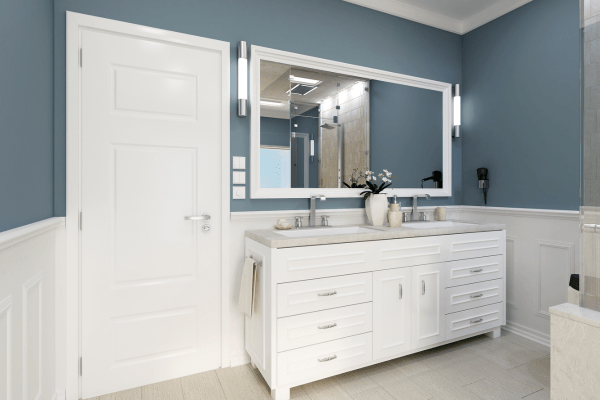 Classic blue and white bathroom makeover