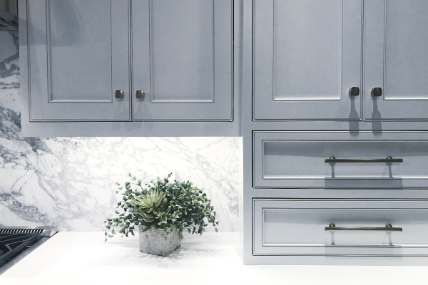 Blue-Gray Painted Cabinets in Buckhead Atlanta, GA