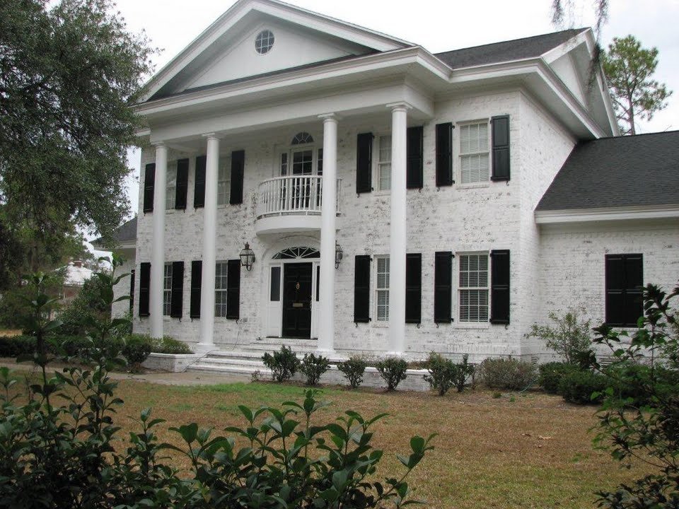 Exterior Painting - White Brick Painted House - Buckhead GA - Kimberly Painting