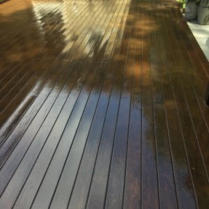 After photo of deck staining in Alpharetta GA - Kimberly Painting